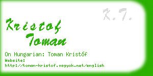 kristof toman business card